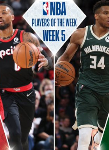 Giannis Antetokounmpo y Damian Lillard, jugadores de la semana NBA