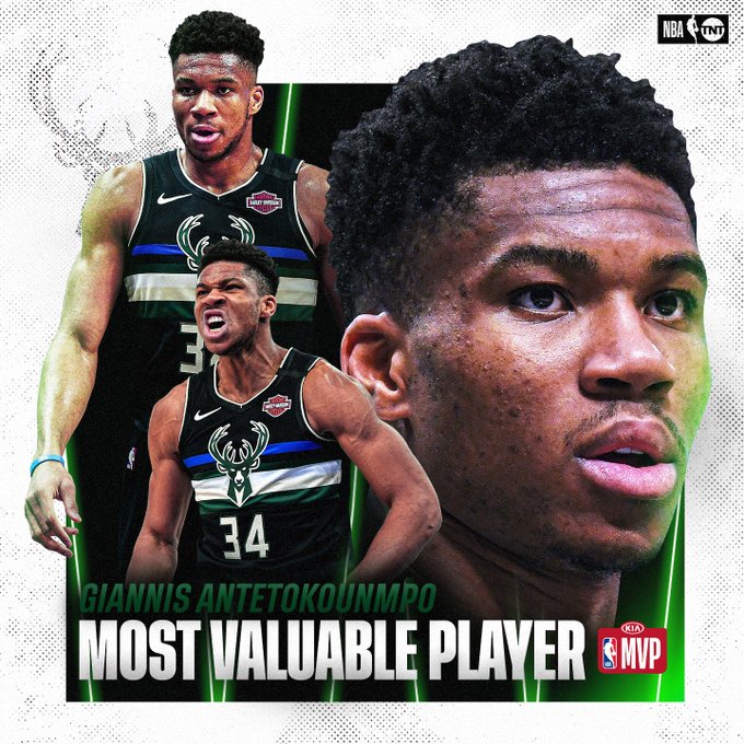 Giannis Antetokounmpo, MVP de la temporada NBA 2019/20