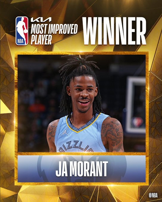 Ja Morant, jugador con mayor progresión de la temporada