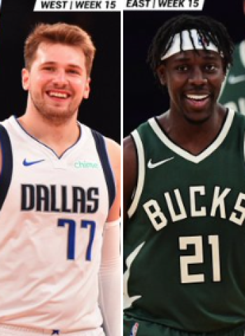 Jrue Holiday y Luka Doncic, jugadores de la semana NBA