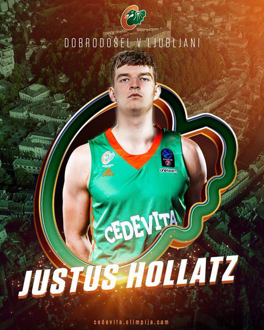 KK Cedevita Olimpija Ljubljana anuncia el fichaje de Justus Hollatz