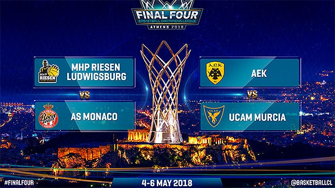 El UCAM Murcia se medirá al AEK Atenas en la F4 de la Champions League