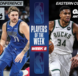 Luka Doncic y Giannis Antetokounmpo, jugadores de la semana NBA