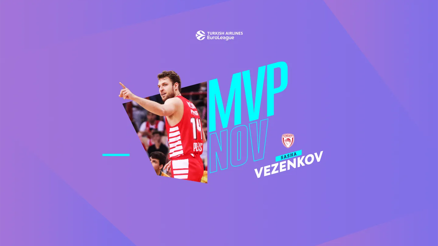 MVP de noviembre EuroLeague: Sasha Vezenkov, Olympiacos Piraeus