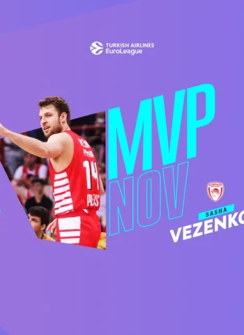MVP de noviembre EuroLeague: Sasha Vezenkov, Olympiacos Piraeus