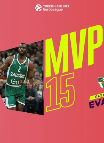 MVP de la jornada 15º EuroLeague : Keenan Evans, Zalgiris Kaunas