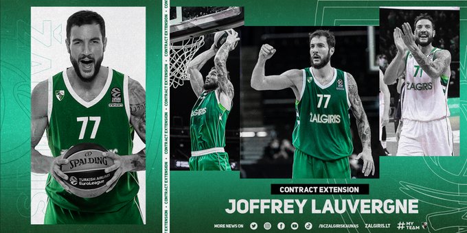 El Zalgiris Kaunas extiende el contrato de Joffrey Lauvergne