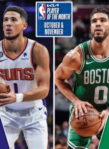 Devin Booker y Jayson Tatum, los mejores jugadores del mes en la NBA