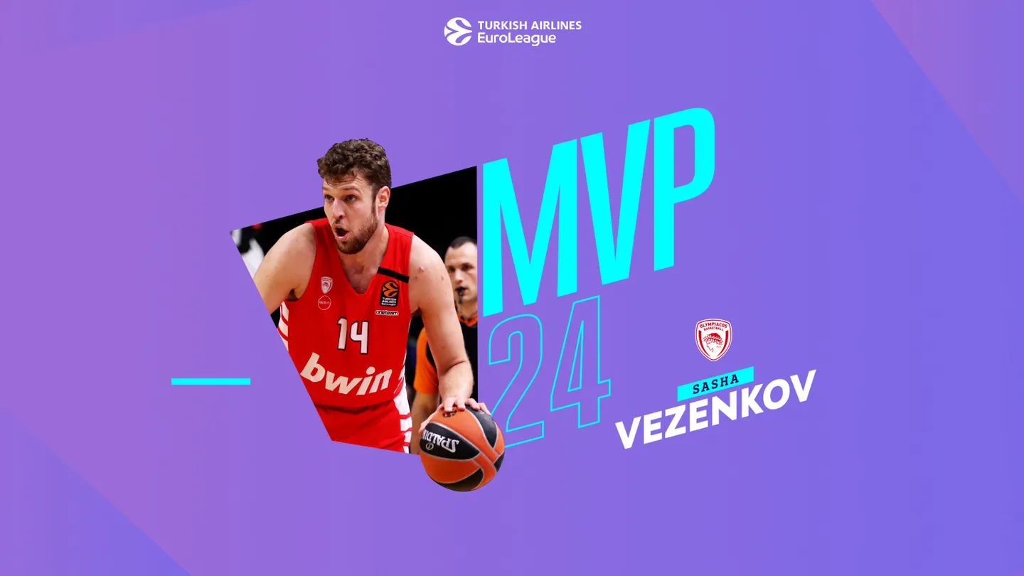 MVP jornada 24º EuroLeague: Sasha Vezenkov, Olympiacos Piraeus