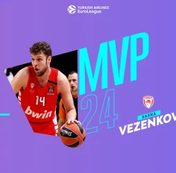 MVP jornada 24º EuroLeague: Sasha Vezenkov, Olympiacos Piraeus