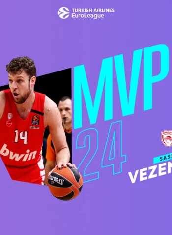 MVP jornada 24º EuroLeague: Sasha Vezenkov, Olympiacos Piraeus