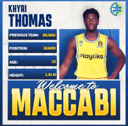 El Maccabi ficha al escolta Khyri Thomas