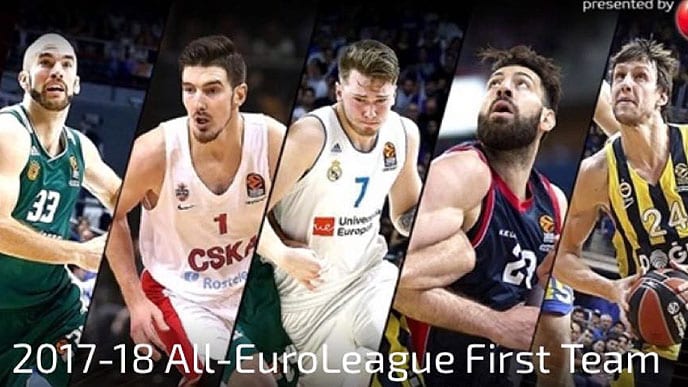 Luka Doncic y Tornike Shengelia, en el Mejor Quinteto de la Euroliga