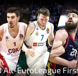 Luka Doncic y Tornike Shengelia, en el Mejor Quinteto de la Euroliga