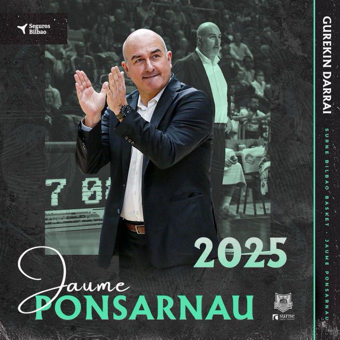 Jaume Ponsarnau renueva con Bilbao Basket hasta 2025