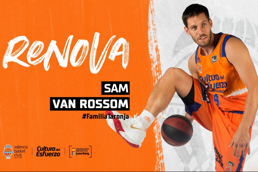 Sam Van Rossom prolonga su contrato con Valencia Basket una temporada más