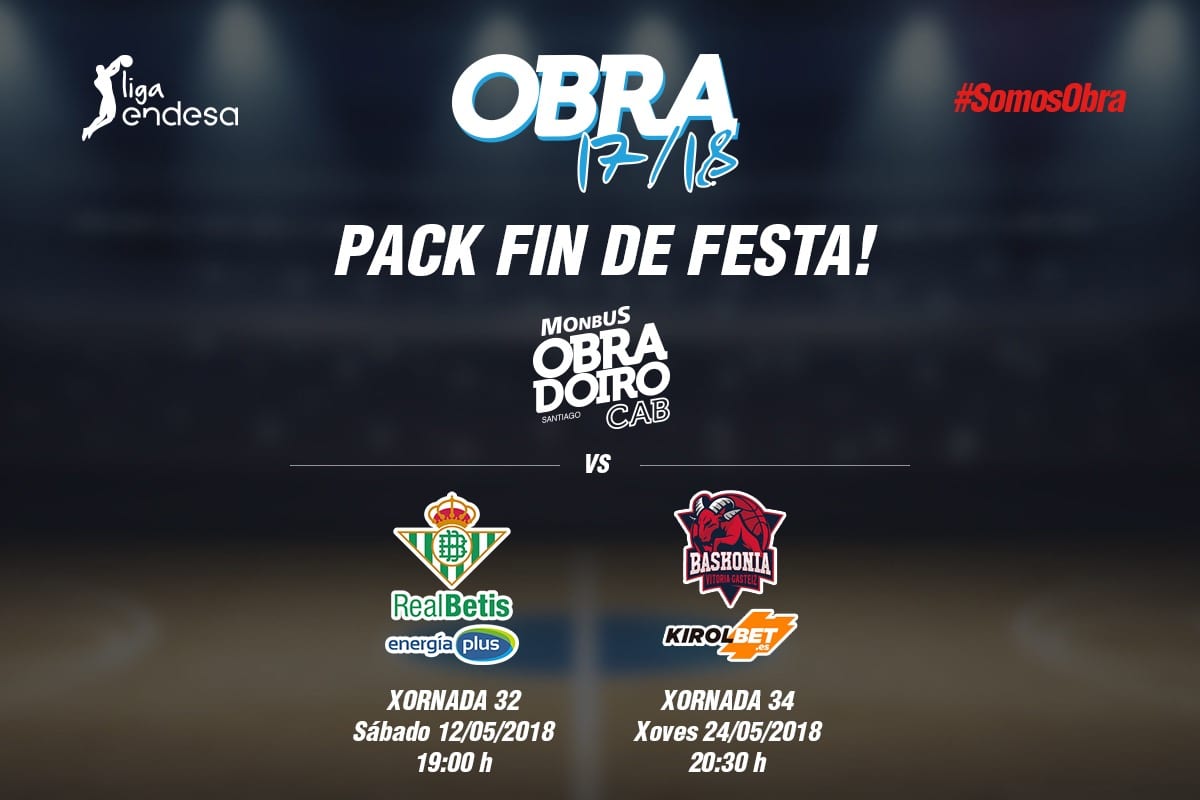 A la venta el Pack Fin de Fiesta con precio especial para los partidos ante Real Betis Energía Plus y Kirolbet Baskonia