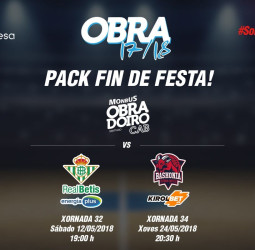 A la venta el Pack Fin de Fiesta con precio especial para los partidos ante Real Betis Energía Plus y Kirolbet Baskonia