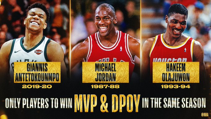 Antetokounmpo se une al exclusivo grupo de jugadores capaces de ganar el MVP y el Mejor defensor el mismo año