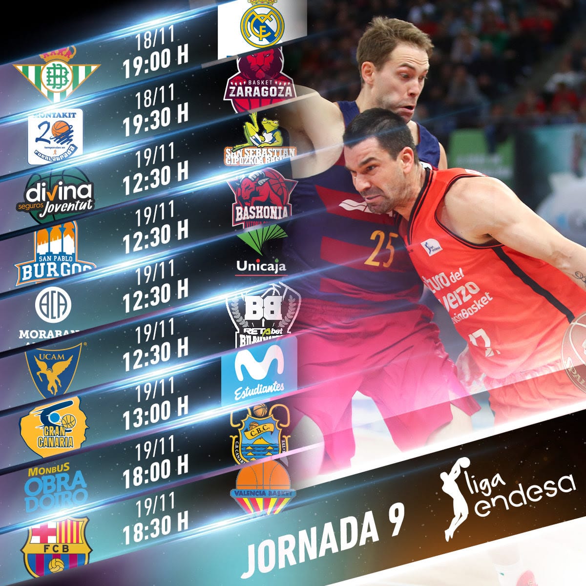Toda la información de la jornada 9