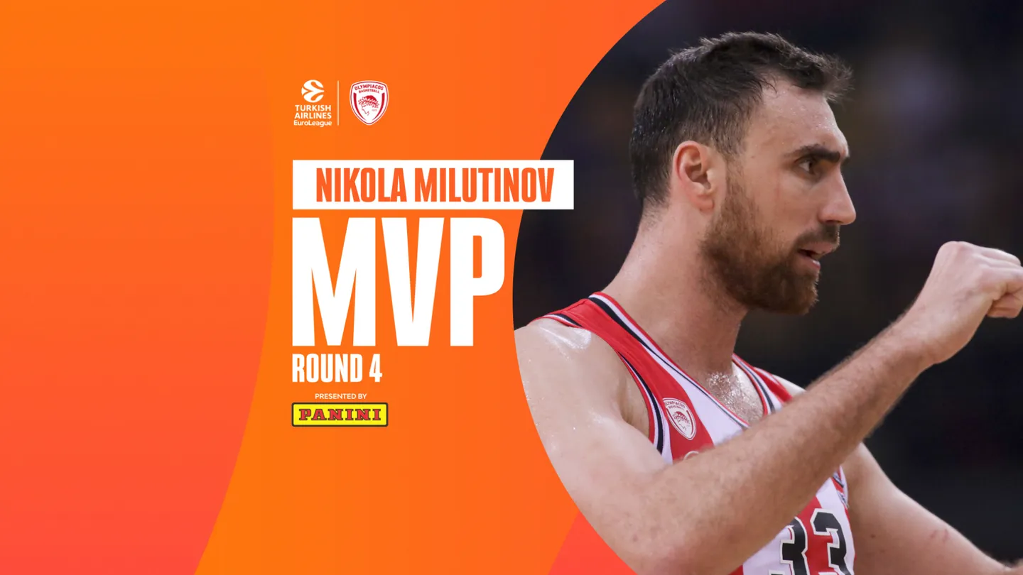 MVP de la jornada 4 EuroLeague: Nikola Milutinov, Olympiacos Piraeus