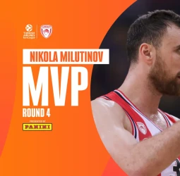 MVP de la jornada 4 EuroLeague: Nikola Milutinov, Olympiacos Piraeus
