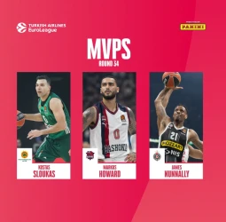 Tri-MVPs jornada 34º EuroLeague: Kostas Sloukas, James Nunnally, Markus Howard