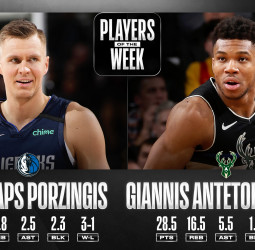 Antetokounmpo y Porzingis, jugadores de la semana en la NBA