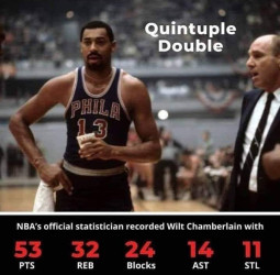 56 años del quíntuple-doble no reconocido de Wilt Chamberlain