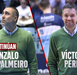 Los entrenadores ayudantes Gonzalo Rodríguez y Víctor Pérez, y el delegado Fran Grela continuarán un curso más en el club