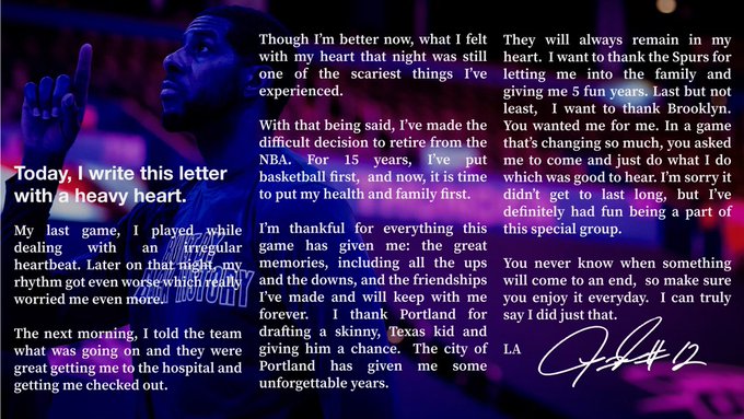LaMarcus Aldridge anuncia su retirada