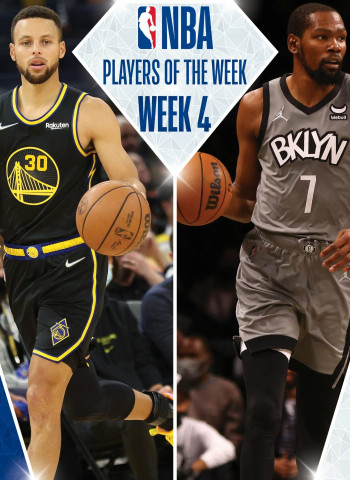 Kevin Durant y Stephen Curry, jugadores de la semana NBA