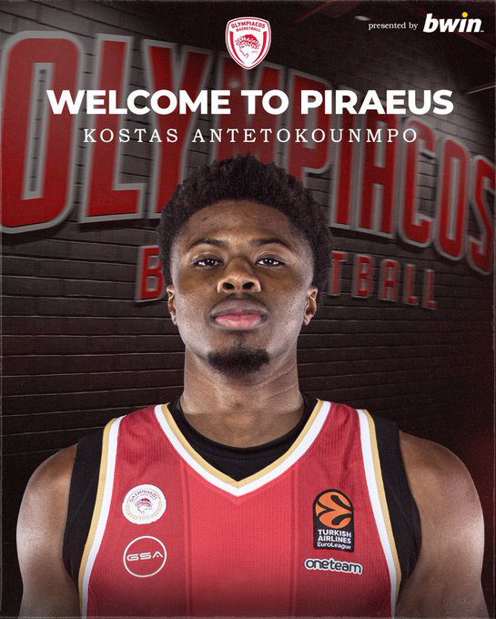 El Olympiacos anuncia el fichaje de Kostas Antetokounmpo
