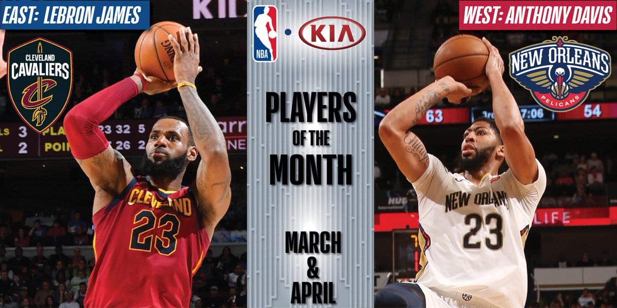 LeBron James y Anthony Davis, mejores jugadores del último mes de la regular en la NBA