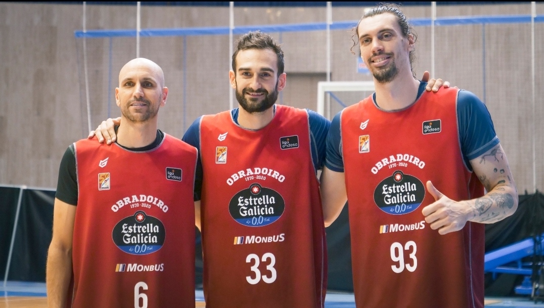 Álvaro Muñoz, Albert Oliver y Álex Suárez, capitanes del Monbus Obradoiro en la temporada del 50 Aniversario Plus