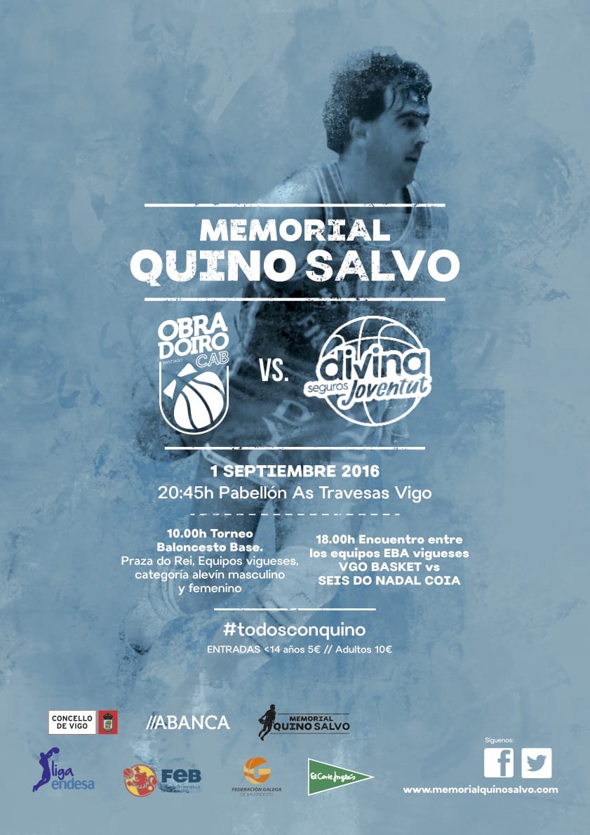 El Rio Natura Monbus Obradoiro rendirá homenaje  a Quino Salvo en As Travesas el 1 de septiembre