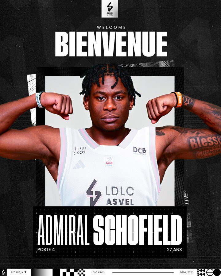 El ASVEL Villeurbanne anuncia el fichaje de Admiral Schofield