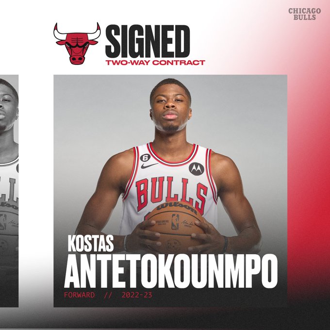 Los Chicago Bulls anuncian el fichaje de Kostas Antetokounmpo