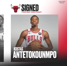 Los Chicago Bulls anuncian el fichaje de Kostas Antetokounmpo