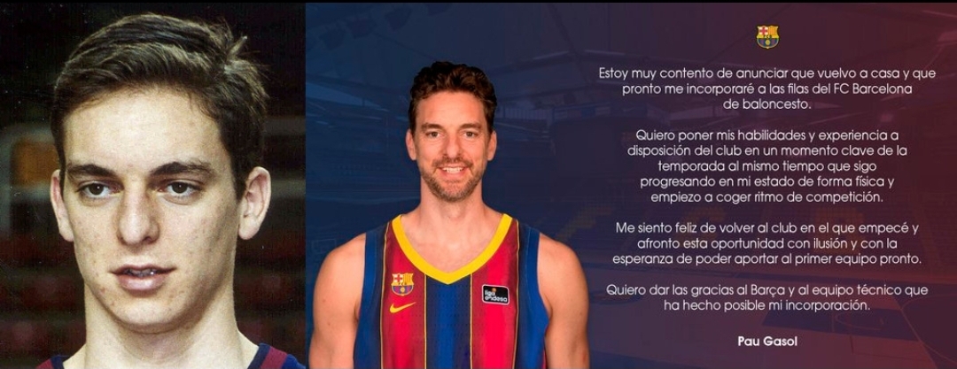 Pau Gasol, 81 partidos ACB en el Barcelona antes de volver de la NBA