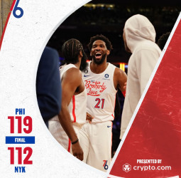 Embiid, Harden y Niang arruinan la fiesta de los Knicks en Navidad (119-112)