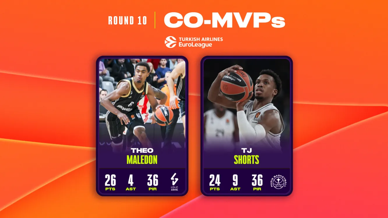 MVPs de la Jornada 10 EuroLeague: Theo Maledon, ASVEL, y TJ Shorts, París