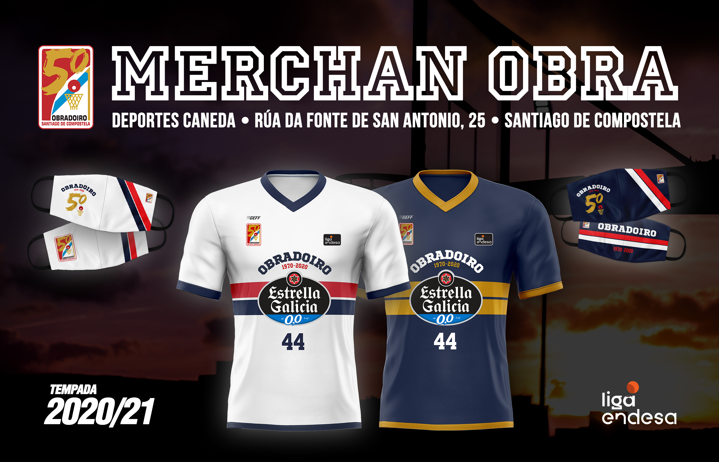 Ya a la venta las camisetas de juego de la temporada 2020/21 y las mascarillas edición especial 50 aniversario