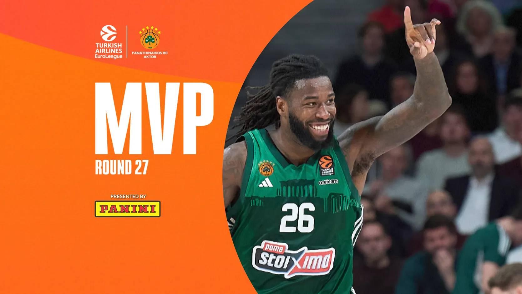 MVP de la Jornada 27º EuroLeague: Mathias Lessort, Panathinaikos AKTOR Atenas