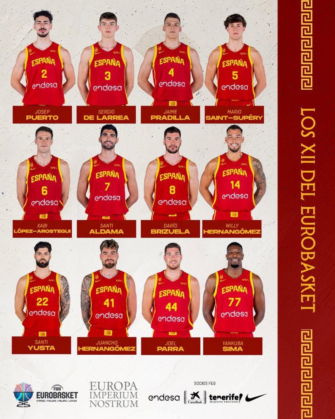 España define su ruta hacia el EuroBasket 2025: los 12 elegidos de Scariolo