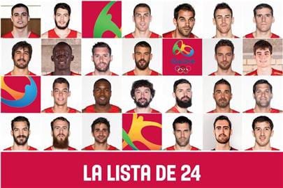 Lista de 24 jugadores previa a los Juegos Olímpicos