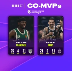 Sylvain Francisco y Carlik Jones, co-MVP`s de la jornada 27º de la EuroLeague
