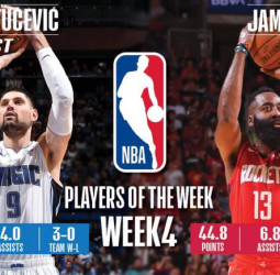 Nikola Vucevic y James Harden, jugadores de la semana en la NBA