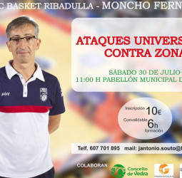 Moncho Fernández tratará los ataques universales contra zona en el II Clínic Basket Ribadulla
