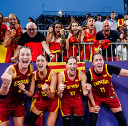 Obra de arte de la Selección Femenina 3x3 contra las anfitrionas